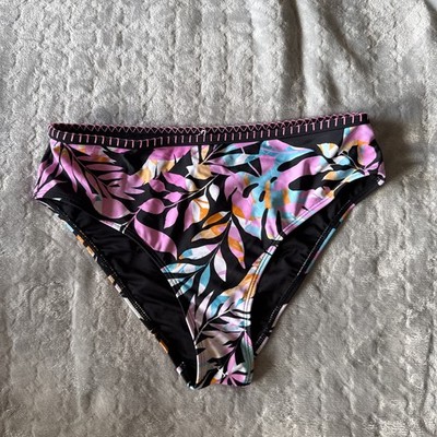CUPSHE Bikini Set Black Floral Size Medium