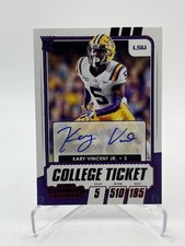 2021 CONTENDERS DRAFT KARY VINCENT JR. RC AUTO TICKET #259 LSU TIGERS