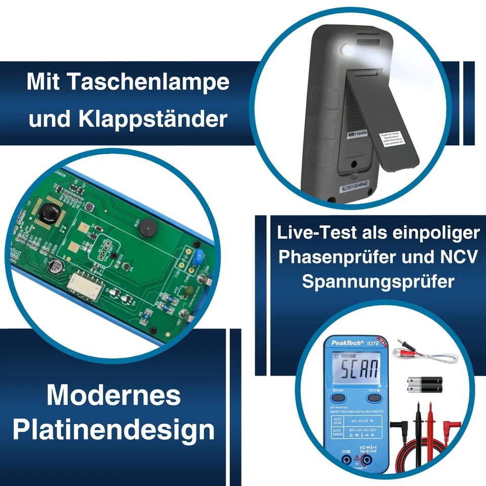 PeakTech P 1072 – Digital Multimeter, Strommessgerät, Spannungsprüfer - Bild 4 von 4