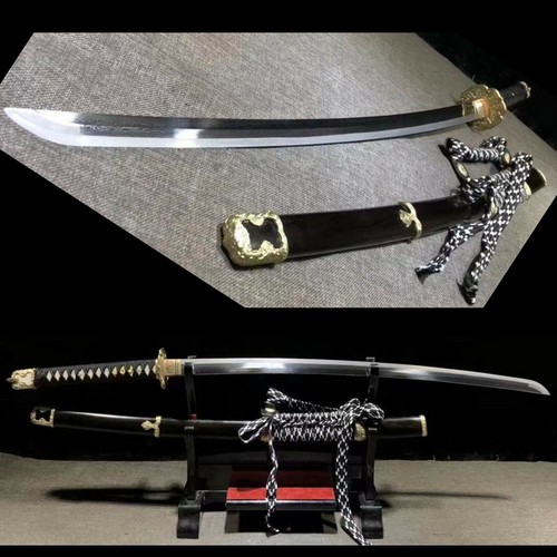 Hand Grind Damascus Folded Steel Japanese Samurai Sword katana Sharp