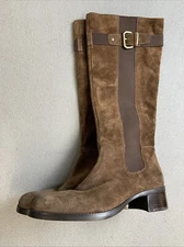 Franco Sarto Boots Women’s Size 8M Brown Leather L-June Pull-on With Buckle