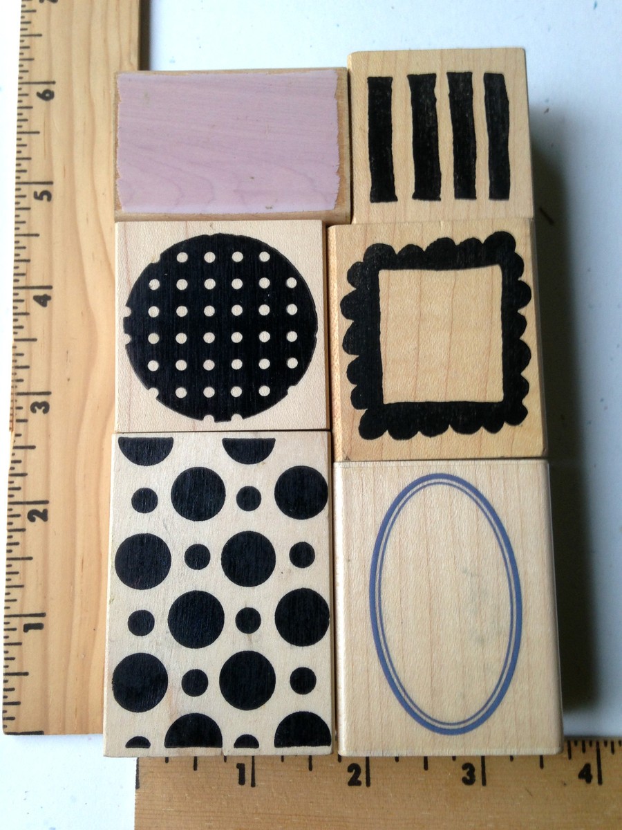 Impress Cards+Crafts & Savvy stamps スタンプ 1 lot of 6 Background Stamps - RubberStampede, Savvy