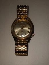 1972 Bulova Accutron Tuning Fork Watch Model 218 4 O'clock Set 14k Gold Filled