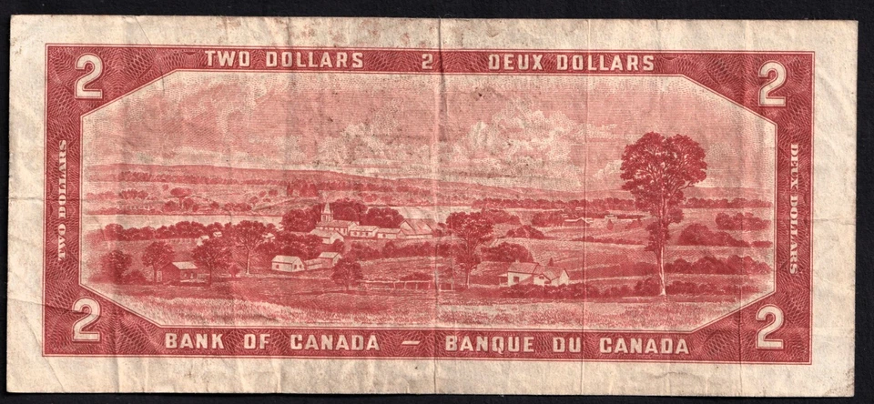 Canada 1954 $2 Two Dollar Devils Face Banknote Coyne - Towers A/B 2934534 - Image 2 of 2