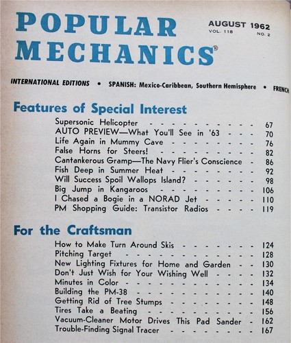 POPULAR MECHANICS MAGAZINE AUGUST 1962 VINTAGE THE '63 CARS - Picture 4 of 8