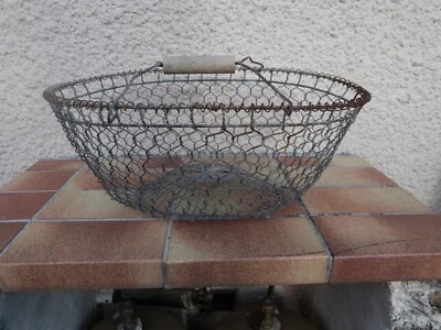 Panier en fil de fer Grand modèle de 55 cm vintage jardin - Photo 1/4