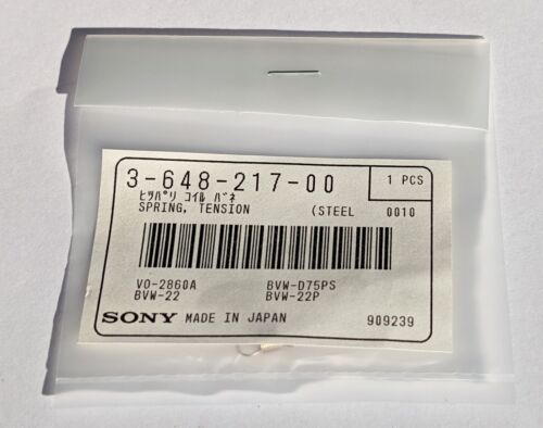 Sony 3-648-217-00 Spring, Tension (2) for Betacam, U-matic, Japan, NEW OLD STOCK - Afbeelding 1 van 5
