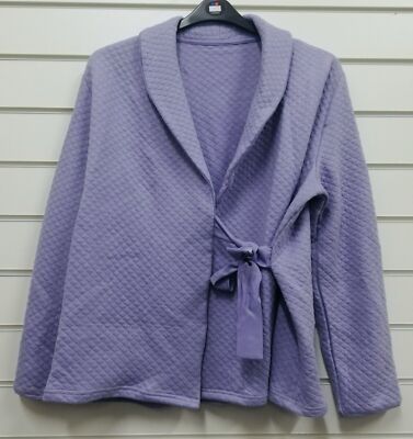 Ladies Ex Dunnes Stores Purple Mock Quilted Bed Jacket Gown UK Sizes 8-26