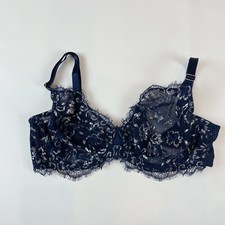 NWOT Victoria's Secret Bra 34D Dream Angels Unlined Demi Blue Lace Metallic B912