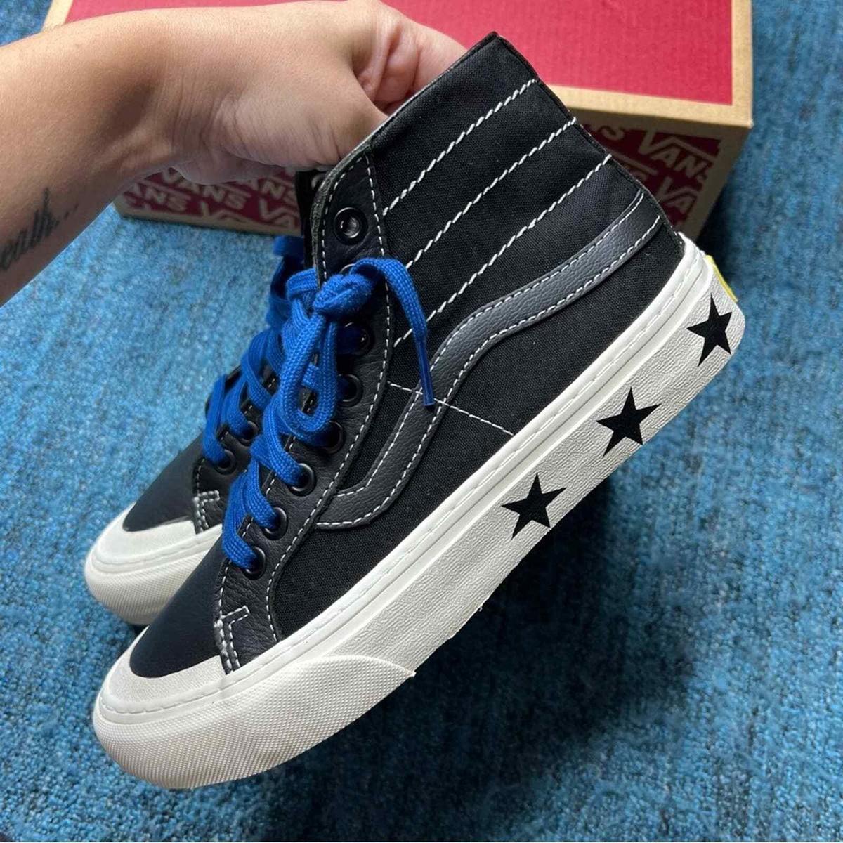 Vans Sk8 Hi 138 Decon Wade Goodall Star Sneakers in Black Vans Sk8 Hi 138 Decon Wade Goodall Star Sneakers in Black