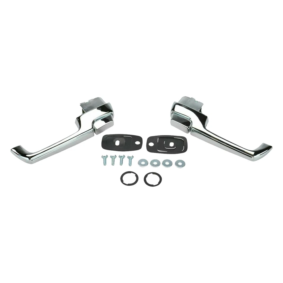 Par cromado de manija de puerta exterior exterior delantera TRQ para Chevy GMC 1967-1972 Foto 2 de 4