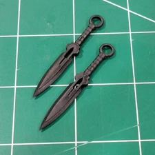 Custom Arsenal resin black cast 1:12 pair of throwng knives gi joes legends