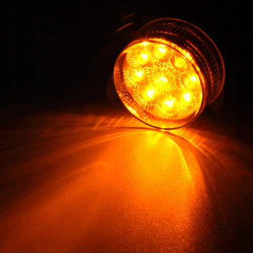 2x 2 inch 9 LED Amber Round Side Fender Marker trailer Lights signal tail turn - Picture 2 of 6