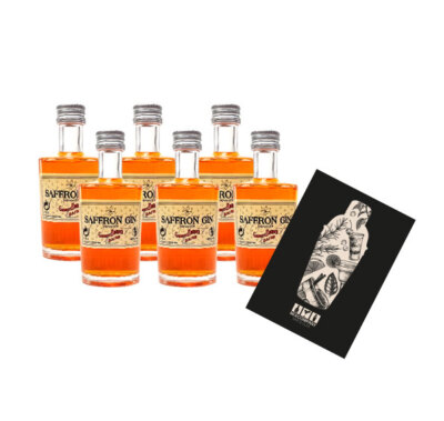 Saffron Gin Miniatur 6x 50ml (40% Vol) Gabriel Boudier Imported Gin Mini- [Enth