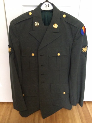 US Army Dress Green Uniform Coat 39R Pants 31R Specialist E 4 Rank 