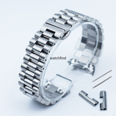 Kurven Edelstahl Link Butterfly Verschluss Uhrenarmband Strap Armband Ersatz