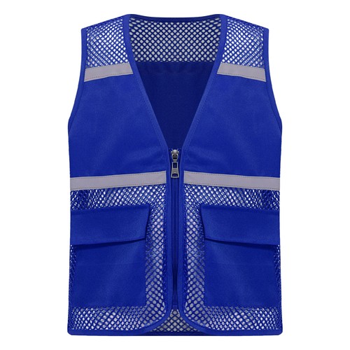 Kids Girls Boys Vest Mesh Reflective Volunteer High Visibility Activities Tops - Picture 24 of 61