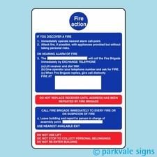 General Fire Action Sign (422)