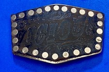 VICIOUS - statement -Sid Studded brown faux Leather belt buckle