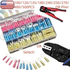 Heat Shrink Wire Connectors Electrical Ring Fork Spade Crimp Terminals Kit