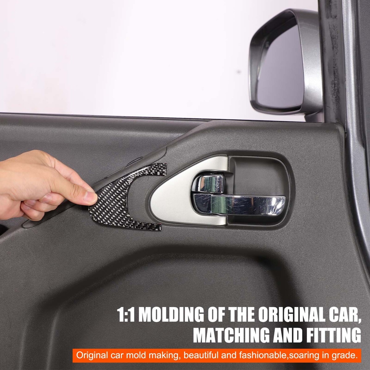 Carbon Interior Door Handle Frame Sticker For Nissan