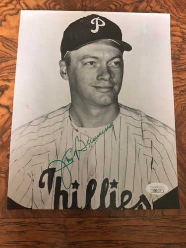 Jim Bunning Autographed 8x10 Photo. Sharp Signature! JSA. HoF. Phillies