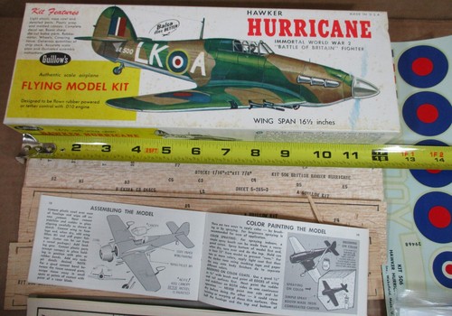 Guillow Hawker Hurricane Aircraft Balsa 