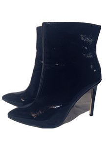 faux patent leather booties