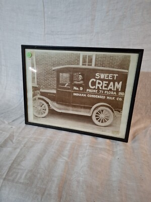 Vintage Milk Man delivery truck Photo Sweet cream indiana Condensed milk Flora