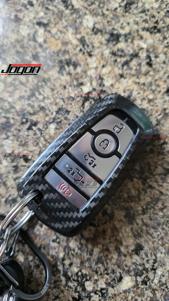 Cubiertas de llavero de carbono entrada sin llave para Ford Mustang Shelby GT500 S650 2021-2025 Foto 2 de 4