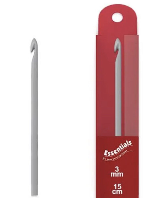 WHITECROFT ESSENTIALS ALUMINIUM 15cm CROCHET HOOK SIZE 3mm