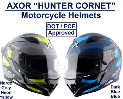 AXOR   HUNTER CORNET   DOT & ECE Certified Full Face Motorcycle Helmets