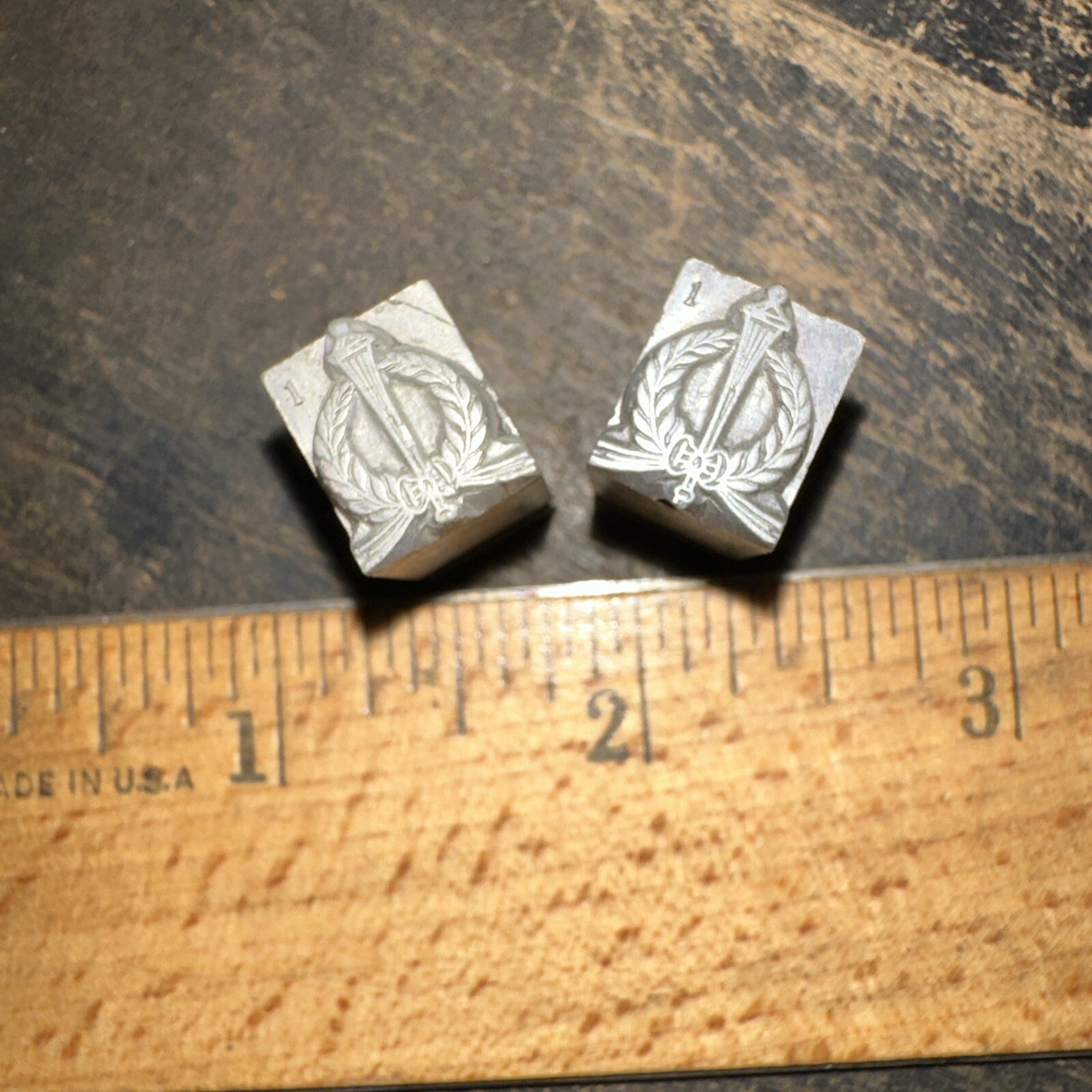 Lead Printing Blocks - Lit Torches & Wreaths Design for Crafting