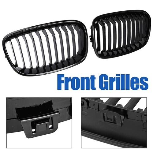FOR BMW 1 SERIES F20 F21 2015-19 GLOSS BLACK FRONT KIDNEY TWIN GRILL GRILLE UK - Picture 7 of 13
