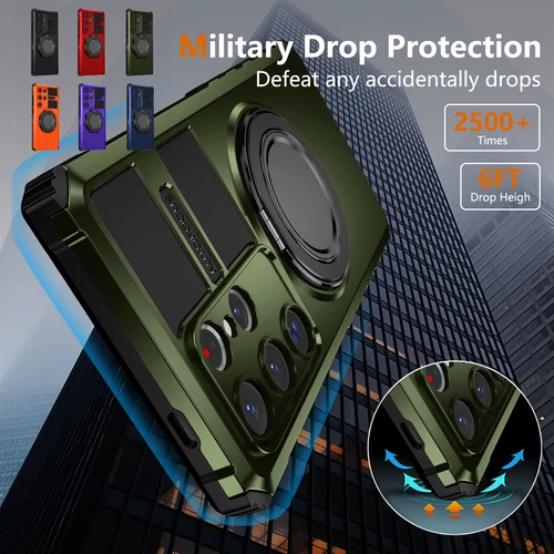 For Samsung Galaxy S24/S25/S26 Ultra Rugged Armor Phone Case + Screen Protector