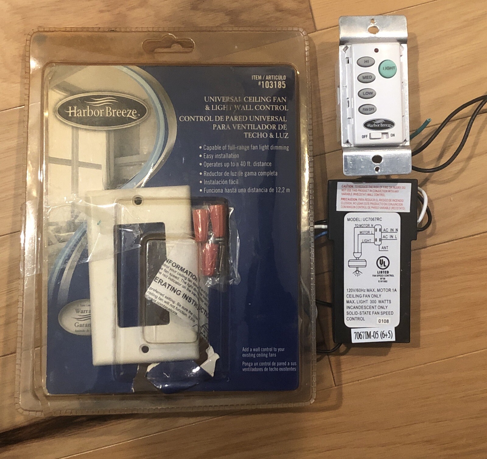 Universal Ceiling Fan & Light Remote With Wall Control UC9050T