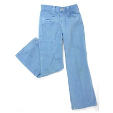 Vintage Wrangler Kids Soft Denim Staight Leg Snap Waist Jeans Pants Blue 1970s
