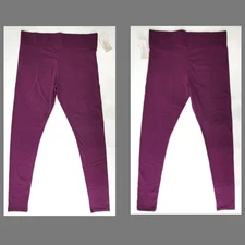 LOGO Layers Lori Goldstein Womens Leggings Small Purple Pull On Comfortable NWT