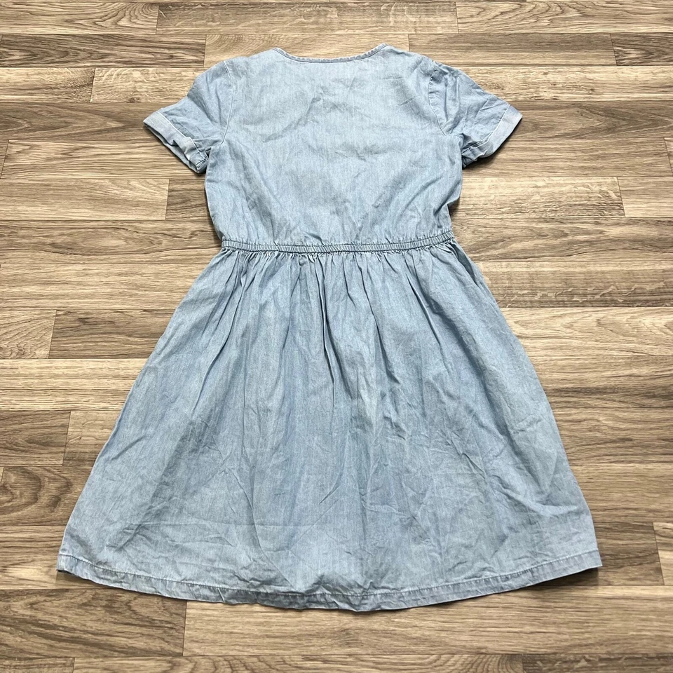 GAP Button Front Stretch Waist Blue Denim Shirt Dress Girl's Size Large - Image 3 of 4