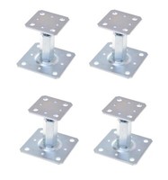 Set 4X PfostenträGer StüTzenfuss 110X80Mm HöHenverstellbar Zum Aufschrauben