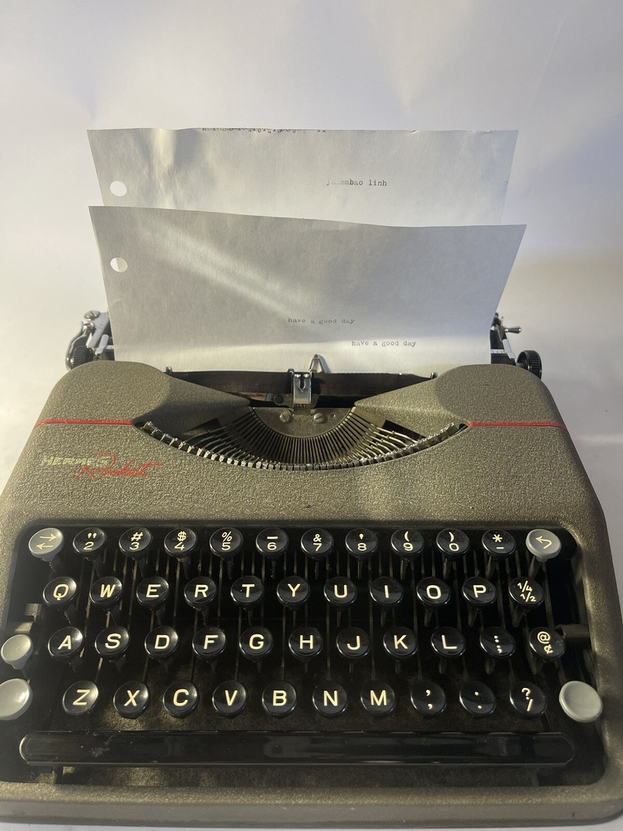 1954 Hermes Rocket Manual Typewriter Gray Services Sell As Is | eBay