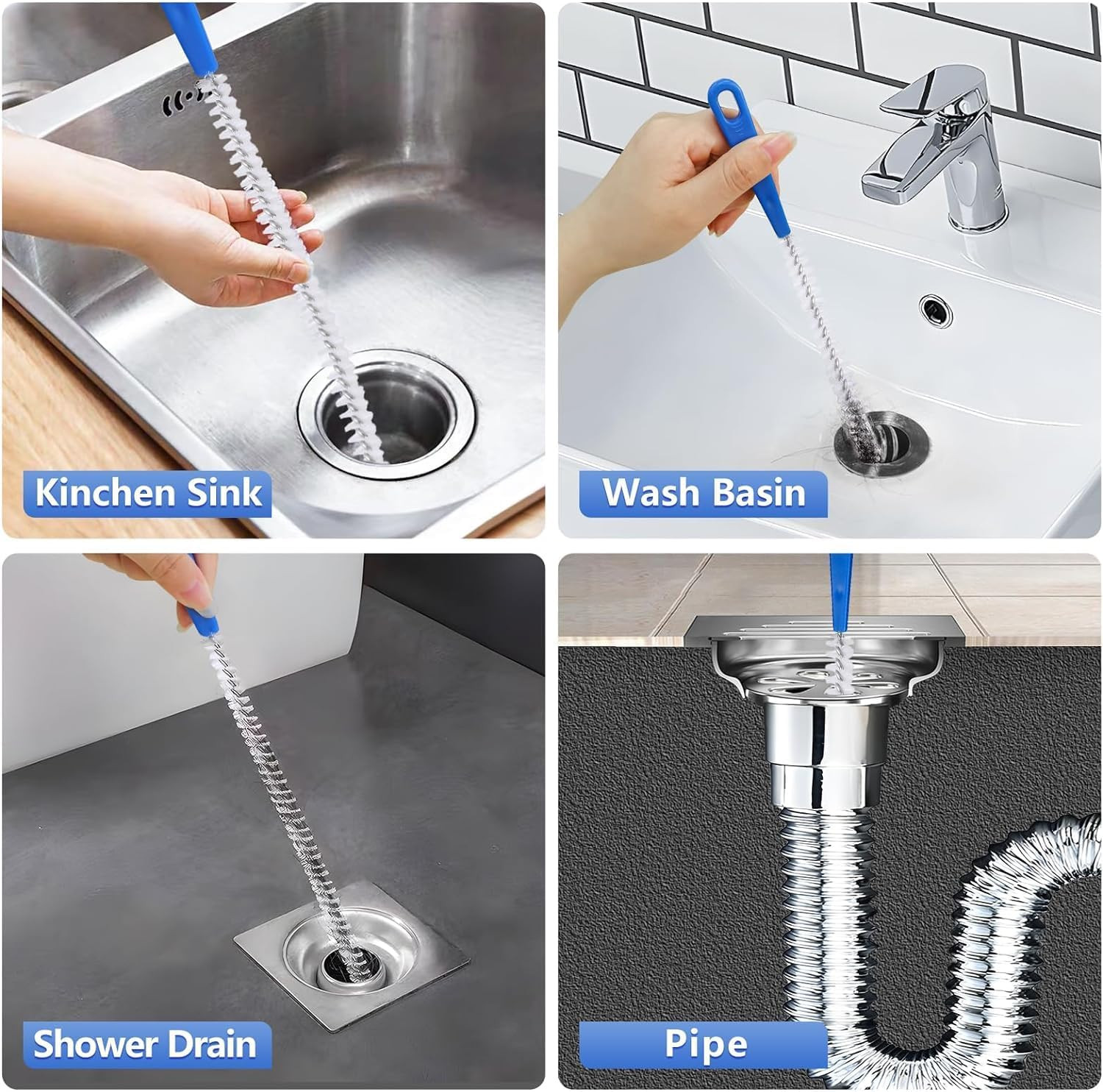 Flexible Extra Long Drain Brush Drain Unblocker Tools61 inch Pipe Cleaner Brus