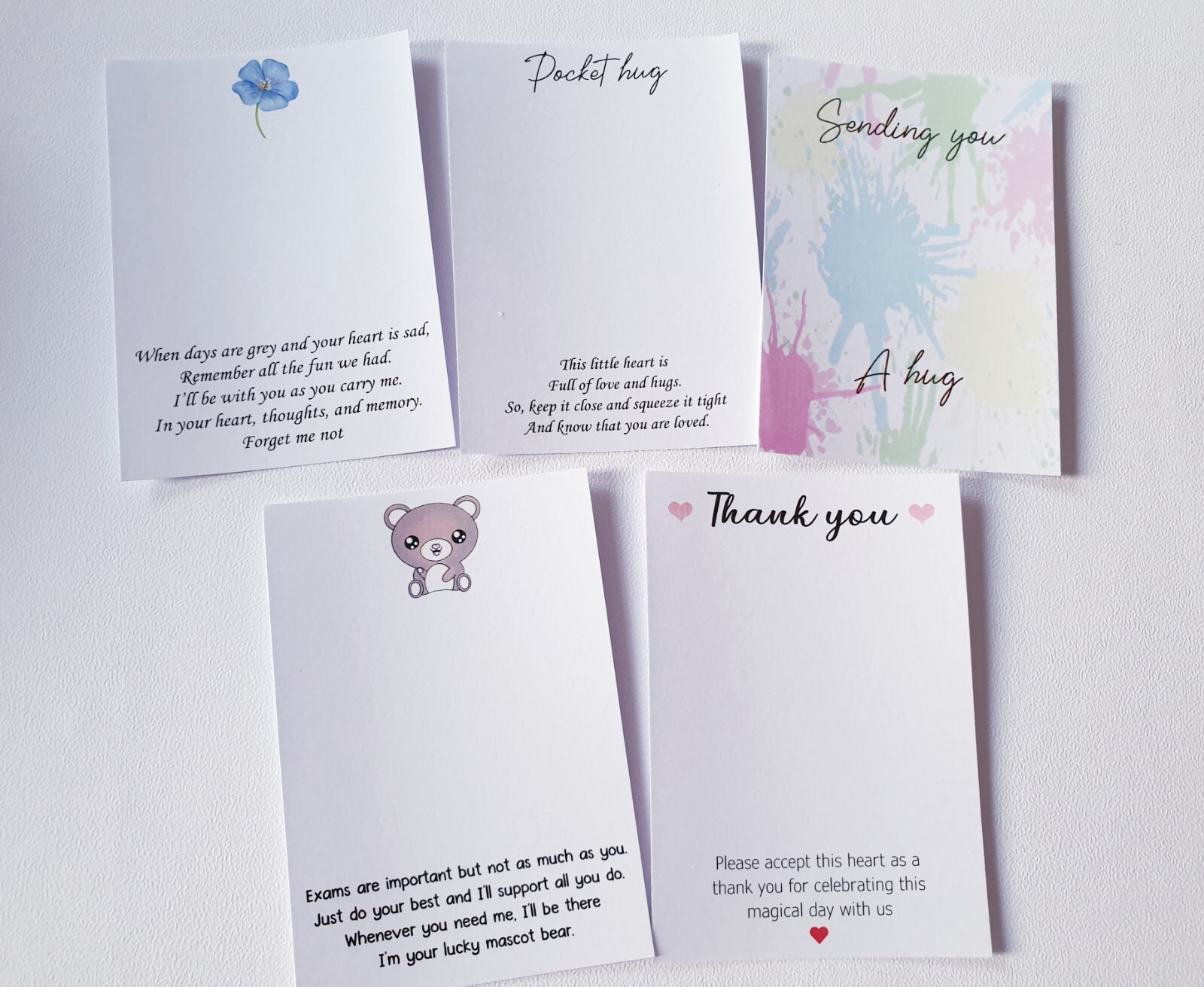 Pocket hug backing cards business crafting personalised gift 20pcs eBay