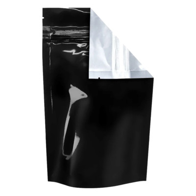 Tamper Evident Glossy Black Vista Mylar Bags Smell Proof 5''x8'' (Pack of 25)