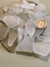 W 1136 Genuine Surf Tumbled Sea Glass/Snow-Frosted Beach Glass