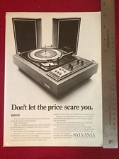Sylvania MS150 Turntable And Speakers 1969 Print Ad - Great To Frame!