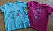 LOT OF 2 DISNEY STORE MICKEY MINNIE T-SHIRTS / TEES EUC M 7/8
