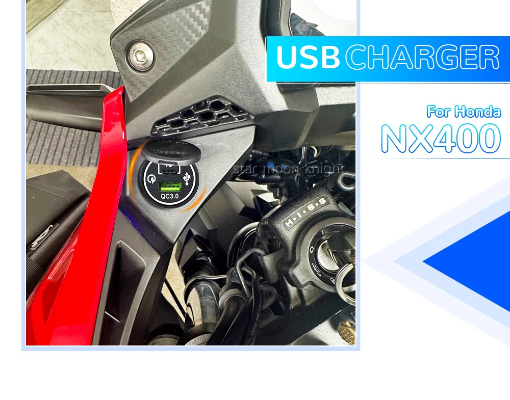 For Honda NX400 2024 QC3.0 USB Type C PD Fast Charger Power Adapter Plug Socket