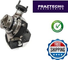 USA 4" Tilting milling Rotary table with 65mm 3 jaw chuck  back plate