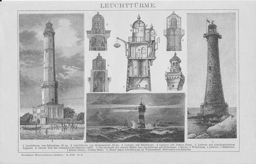 LEUCHTTURM Leuchtürme Swinemünde Eddystone HOLZSTICH von 1898